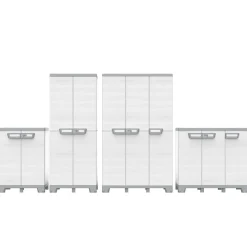 Armadio basso da esterno 3 ante Sequoia in plastica 102x39x94 cm