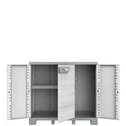 Armadio basso da esterno 3 ante Sequoia in plastica 102x39x94 cm