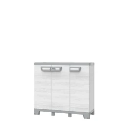 Armadio basso da esterno 3 ante Sequoia in plastica 102x39x94 cm