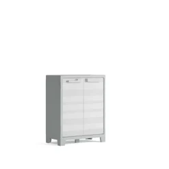 Armadio basso Keter Maximo 80x44x100H cm grigio-bianco