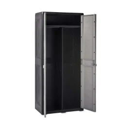 Armadio da esterno alto 3 ripiani e portascope in plastica 66x40xH172 cm