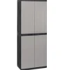 Armadio da esterno alto Bios Midi in plastica 2 ante 3 ripiani 65x37x165 cm