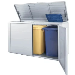 Armadio da esterno basso Biohort HighBoard 200x84x127 cm argento