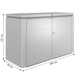 Armadio da esterno basso Biohort HighBoard 200x84x127 cm argento