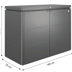 Armadio da esterno basso Biohort HighBoard 160x70x118 cm grigio scuro