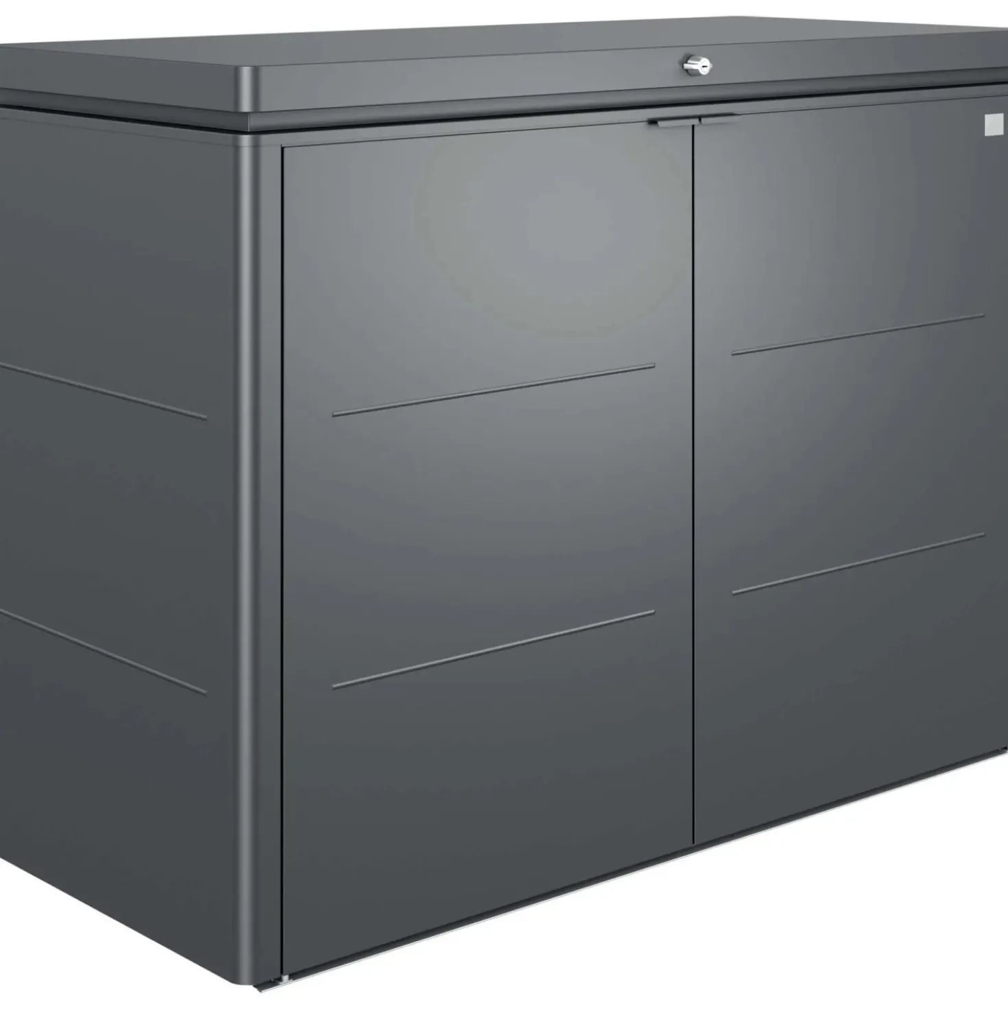 Armadio da esterno basso Biohort HighBoard 160x70x118 cm grigio scuro