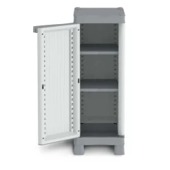 Armadio da esterno basso in plastico 1 anta 2 ripiani P 15 kg 97x35x44 cm