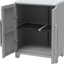 Armadio da esterno basso Transforming 2 in plastica 1 ripiano 78x43,6x101,6 cm