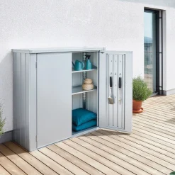 Armadio da esterno Biohort Romeo 140x132x57 cm argento