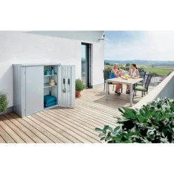 Armadio da esterno Biohort Romeo 140x132x57 cm argento
