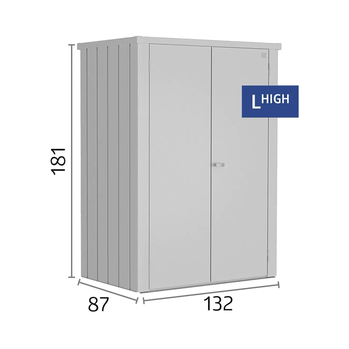 Armadio da esterno Biohort Romeo 181x132x87 cm argento metallizzato