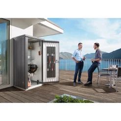 Armadio da esterno Biohort 93x83 cm grigio quarzo metallizzato