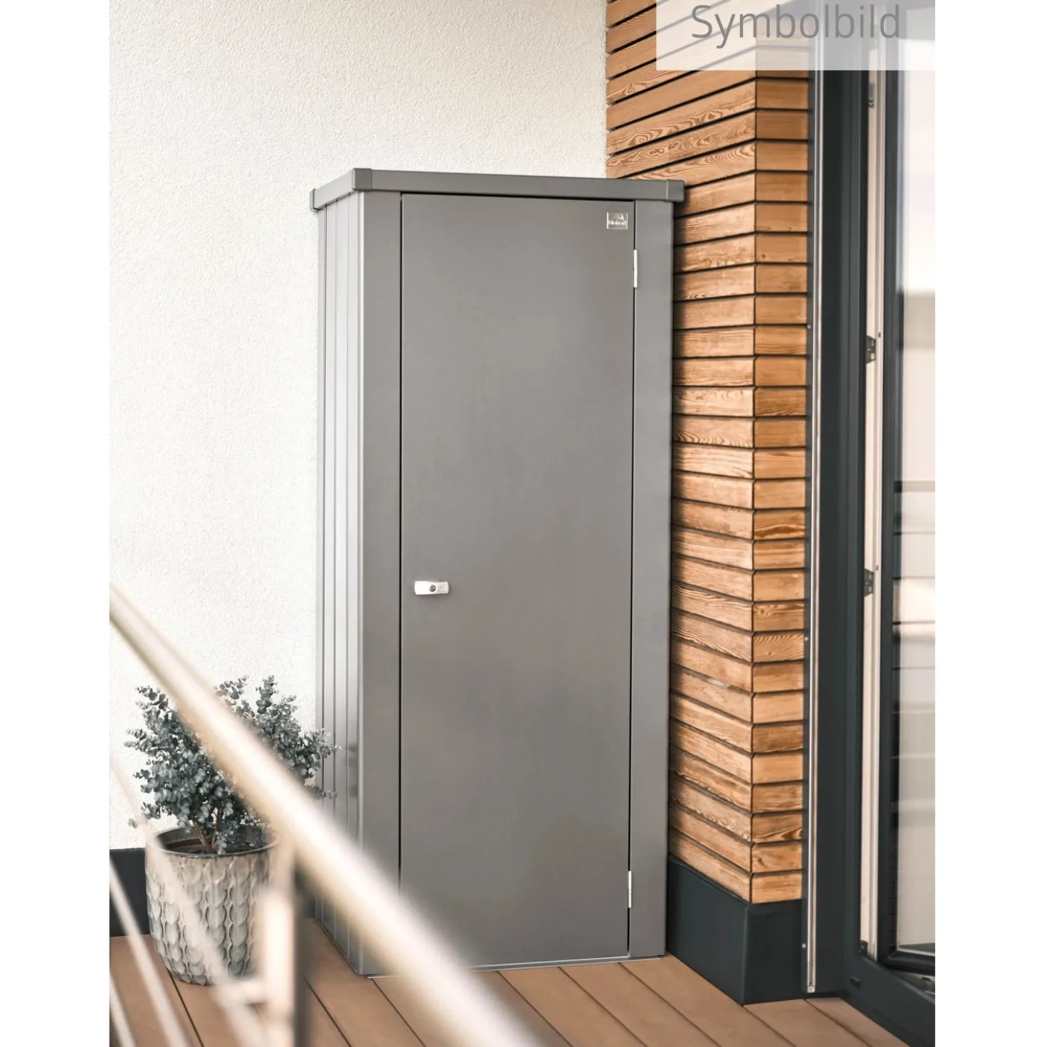 Armadio da esterno Biohort Julia Taglia M High Grigio quarzo metallizzato