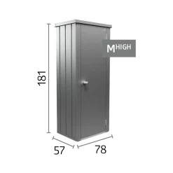 Armadio da esterno Biohort Julia Taglia M High Grigio quarzo metallizzato