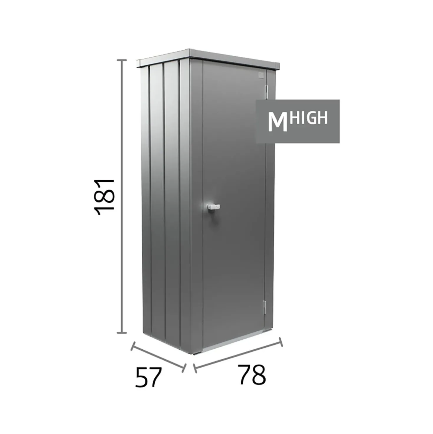 Armadio da esterno Biohort Julia Taglia M High Grigio quarzo metallizzato