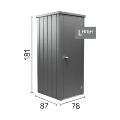 Armadio da esterno Biohort Julia taglia L High argento metallizzato