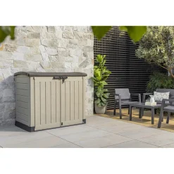 Armadio da esterno porta attrezzi Store It Out ARC 146x82x120 cm beige