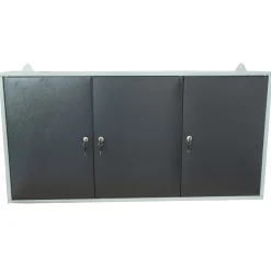 Armadio porta attrezzi 3 ante 120x20x60 cm nero