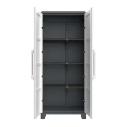 Armadio Terry a 2 ante con 3 ripiani modulabili grigio
