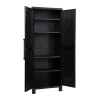 Armadio tuttopiani 2 ante 4 ripiani plastica Garage 65x37x173 cm nero