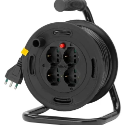 Avvolgicavo 16A Vimar 4 uscite universali 15 m nero
