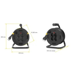 Avvolgicavo 16A Vimar 4 uscite universali 15 m nero