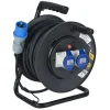 Avvolgicavo Industriale 2 prese CEE IP44 H07RN-F 3G1.5. 30 m Nero