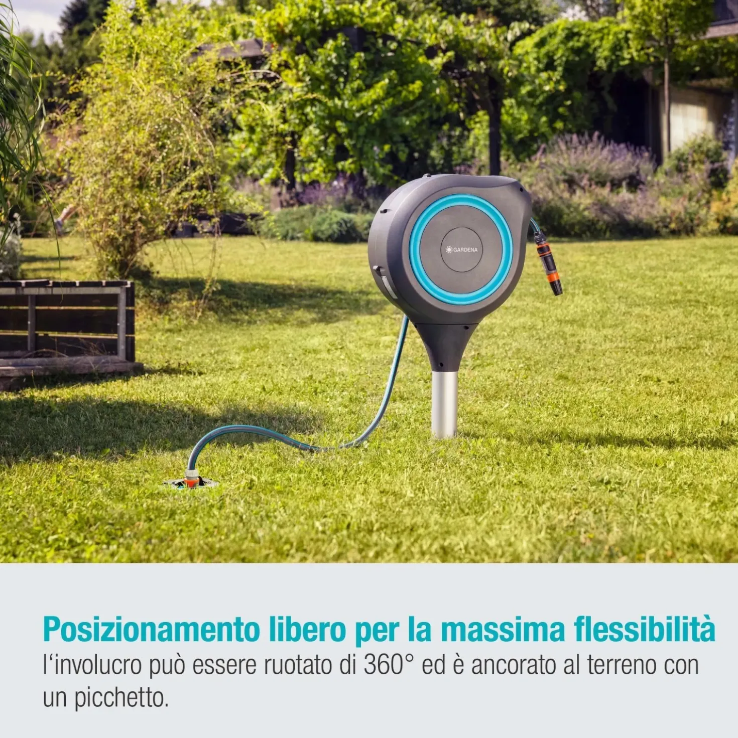 Avvolgitubo da giardino automatico Gardena Rollup M tubo da 20 m Ø 11 mm