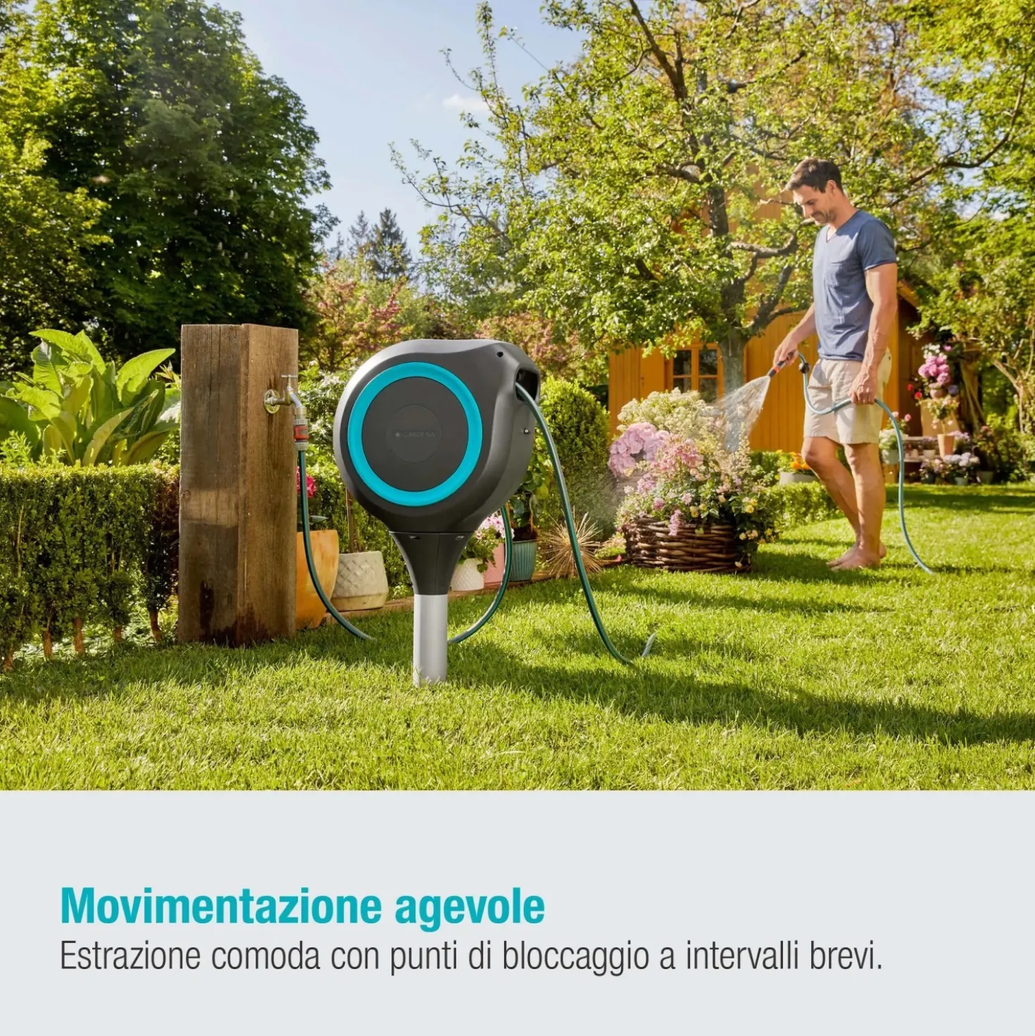 Avvolgitubo da giardino automatico Gardena Rollup M tubo da 20 m Ø 11 mm
