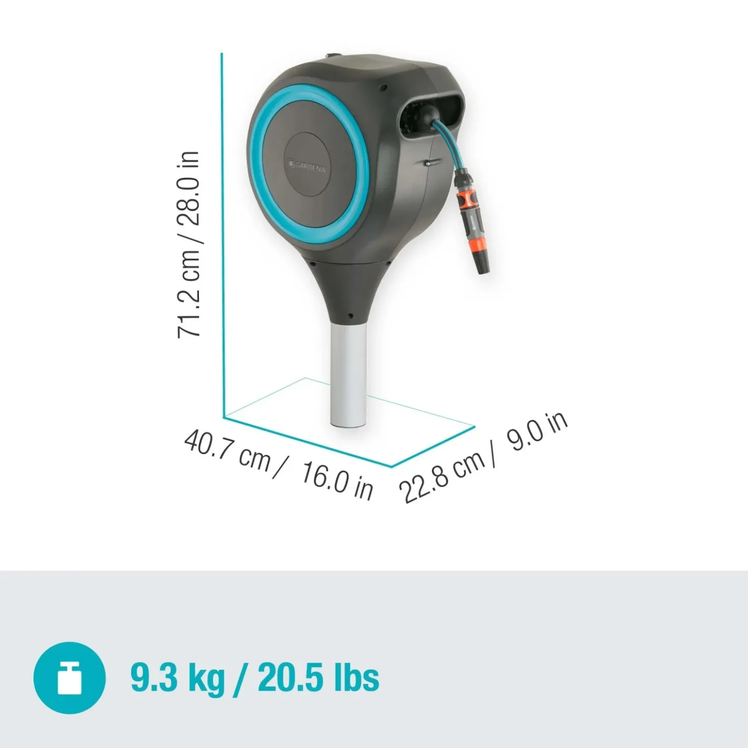 Avvolgitubo da giardino automatico Gardena Rollup M tubo da 20 m Ø 11 mm