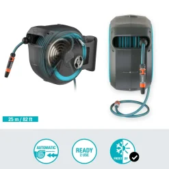 Avvolgitubo da parete automatico Rollup M/L Gardena tubo da 25 m Ø 13 mm