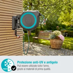 Avvolgitubo da parete automatico Rollup XL Gardena tubo da 35 m Ø 13 mm
