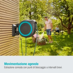 Avvolgitubo da parete automatico Rollup XL Gardena tubo da 35 m Ø 13 mm