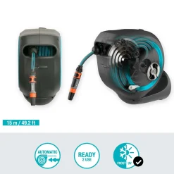 Avvolgitubo da parete automatico Rollup S Gardena tubo da 15 m Ø 11 mm