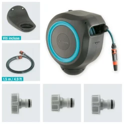 Avvolgitubo da parete automatico Rollup M Gardena tubo da 20 m Ø 11 mm