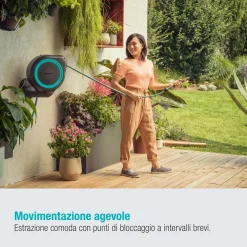 Avvolgitubo da parete automatico Rollup M Gardena tubo da 20 m Ø 11 mm