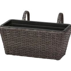 Balconiera in wicker marrone scuro da 22X28X40 cm