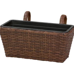 Balconiera in wicker marrone chiaro da 22X28X40 cm