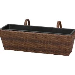 Balconiera in wicker marrone chiaro da 22X28X60 cm