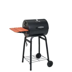 Barbecue a carbone Pedro 45 Sochef nero con coperchio e ripiano laterale