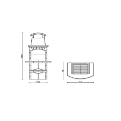 Barbecue a carbonella e legna Maiorca H 199 x L 114 x P 76 cm