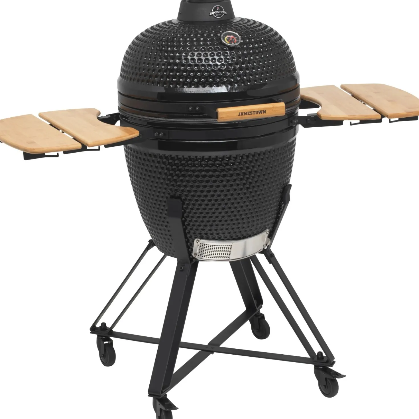 Barbecue a carbonella Jamestown Marwin L nero con ripiani laterali