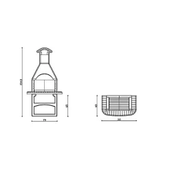 Barbecue a carbonella Misano H 212 x L 110 x P 65 cm