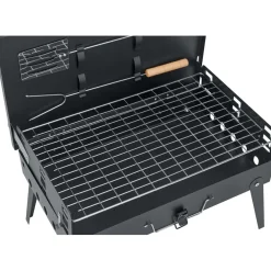 Barbecue a carbonella pieghevole da campeggio nero