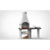 Barbecue a carbonella Pistoia XL con piano laterale griglia 59x40 cm