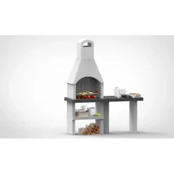 Barbecue a carbonella Pistoia XL con piano laterale griglia 59x40 cm