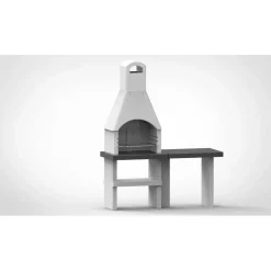 Barbecue a carbonella Pistoia XL con piano laterale griglia 59x40 cm