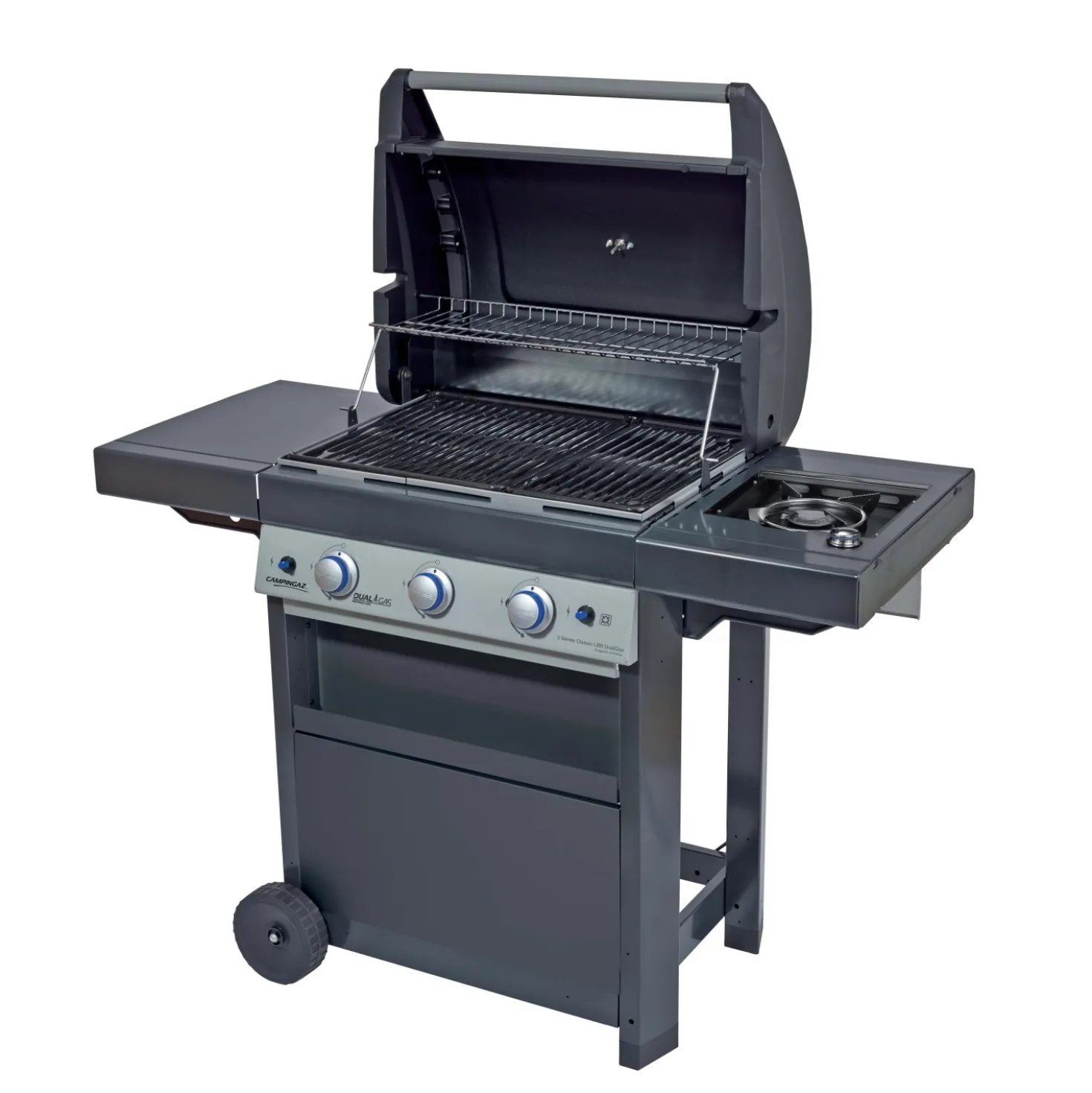 Barbecue a gas Campingaz Dualgas 3 bruciatori con fornello laterale grigio