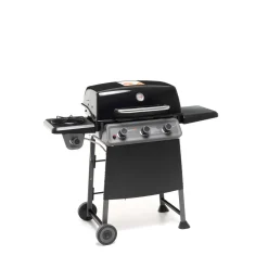 Barbecue a gas Diablox 3 bruciatori nero con fornello laterale