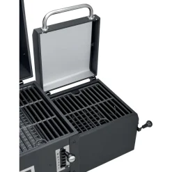 Barbecue a gas e carbonella Jamestown Drake nero con affumicatore